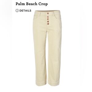 CAbi Palm Beach Crop Bone colored Corduroy Size 14
